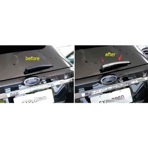 Yimaautotrims Chrome Rear Windshield Window Windscreen Rain Wiper Plate Frame Cover Trim Fit For Ford Explorer 2013 - 2018 ABS