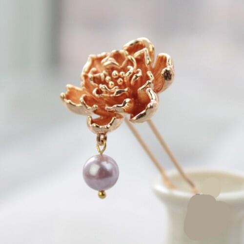 1pcs Handmade Retro Style Headdress Flower Hairpin Daily Girls Hair Accessories for Hanfu Decor Hair Stick Women Girl Gift