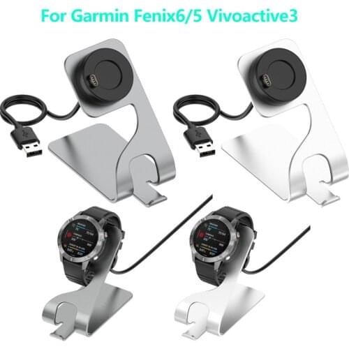 Aluminum Alloy Charger For Garmin Forerunner 745/Venu Sq/Fenix6 Safe Fast Charging Equipment Portable Dock For Smart Watch