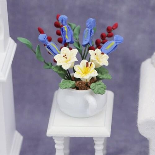 1:12 Dollhouse Mini Potted Plant Handcraft Scene Balcony Decoration Ornament