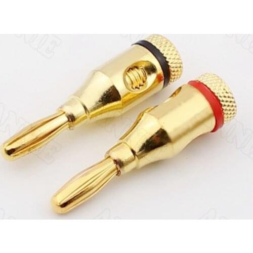 10pcs/lot Gold Plated Banana Plug Connector For Budweiser Musical Speaker Jack Horn Wire Socket