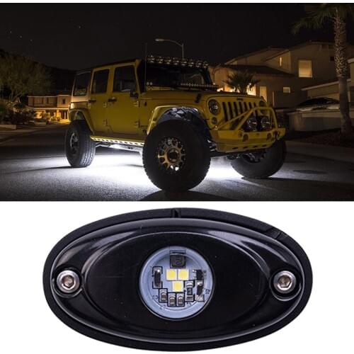 2pcs 9W White Led Rock Light Atmosphere Lamp Decorative Flood Beam 12V 24V Under Body Wheel Tail Fender Lighting Offroad 4X4 4WD