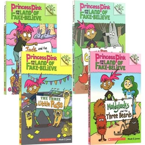 4 Book/set Scholastic Branches Princess Pink English Story Picture Books for Children Learn English Reading Books for Kids