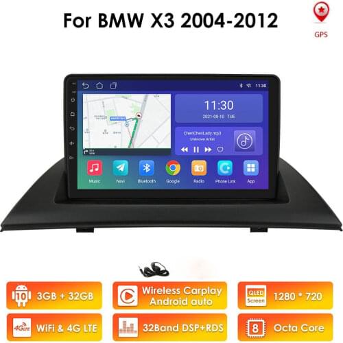 Double Din 2G RAM Android 10 Car Radio GPS for BMW X3 2006 E83 2004 - 2008 2009-2012 Multimedia 1080P Video Player USB Wifi FM