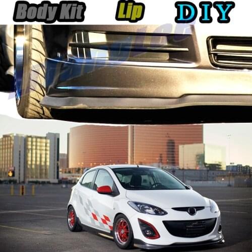 Car Bumper Lip Front Spoiler Skirt Deflector For Mazda 2 Mazda2 M2 Demio DW DJ Tune Car Modified Body Kit VIP Hella Flush Lips
