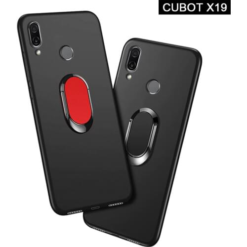 Cubot X19 Cover for Cubot X19 2019 Case luxury 5.93 inch Soft Black Silicone Magnetic Car Holder Ring Cases for Cubot X19 Fundas