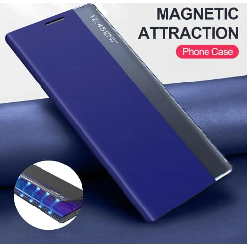 For Samsung Note 20 Ultra Case Cover Leather Smart View Window Flip Stand Coque For Galaxy Note20 Note20Ultra Note20+ Case