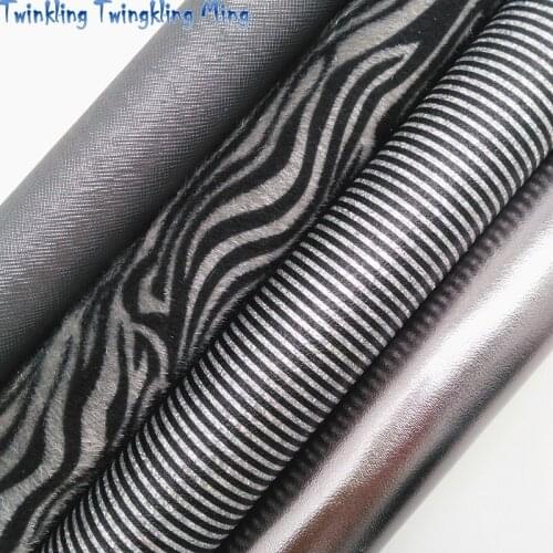 Black Stripes Printed Glitter Fabric, Zebra Printed Immitation Horse Fur Fabric sheets For Bow 21x29CM Twinkling Ming KM452