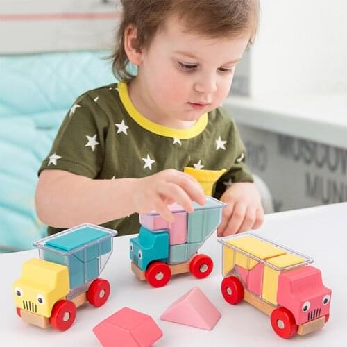 Truck Building Blocks Toy Toy Toy Wooden Block for Toddlers Early Learning