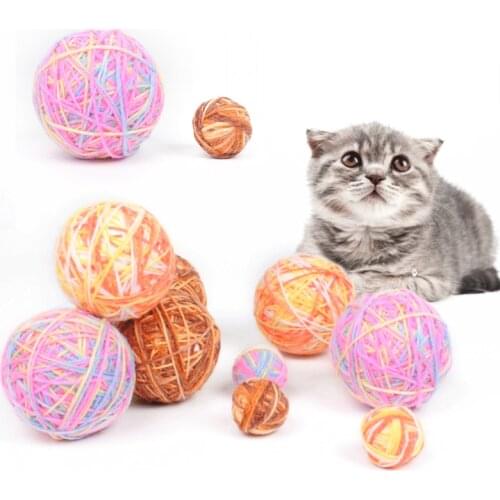 Cat Toy Ball Molar Gnaw Toy Wool Ball Interactive Comfortable Toy Wool Bell Ball Pet Kitten Toy Grind Paw Cat Supplies Dropship