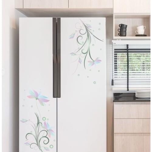 Creative Elegant Flower Wall Sticker Refrigerator Cabinet Door Glass Window Sticker Home Decor Personalized Decals for Furniture
