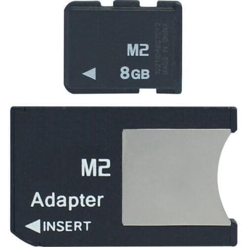 M2 with Adapter Memory Stick Micro into Memory Stick Pro Duo 512MB 1GB 2GB 4GB 8GB MS PRO DUO
