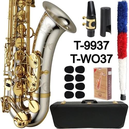 MFC Tenor Saxophone T-9937 T-WO37 Silvering Gold Keys Sax Tenor Mouthpiece Ligature Reeds Neck Musical Instrument