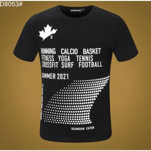 DSQ PHANTOM TURTLE Mens Short Sleeve Logo Series Graphic T-Shirt Men Fashion Print Cotton Tees Breathable Quality Tops D80531