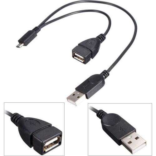 OTG Host Power Splitter Y Micro USB Male to USB Male Female Adapter Cable Cord High Speed USB 2.0 certified cable