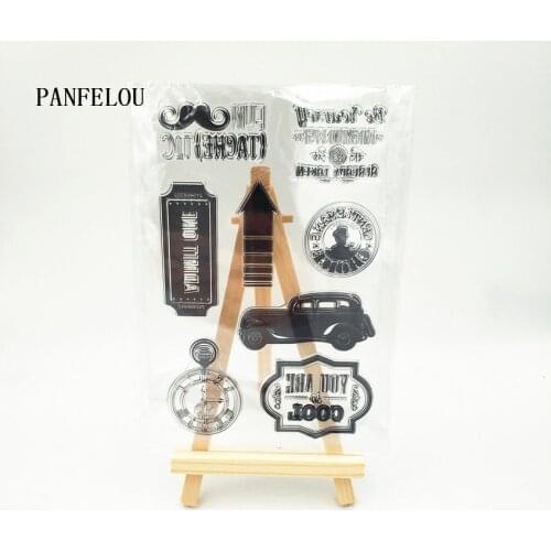 PANFELOU car road signs Transparent Clear Silicone Stamp/Seal DIY scrapbooking/photo album Decorative clear stamp sheets