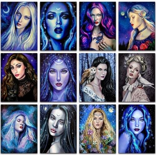 Full Square Diamond embroidery Colorful sexy beauty Full Round Diamond mosaic girl lady owl queen DIY 3D Diamond painting ballet