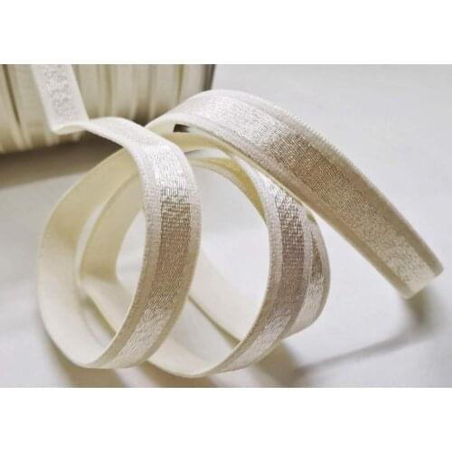 CLEARANCE|6Yards 1/2 Inch creamy-white Shiny Decorative Pattern Lingerie Elastic|Headband Elastic|Skinny Narrow Stretch Lace