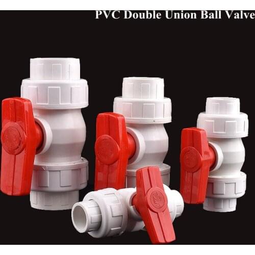 20~110mm PVC Pipe Double Union Ball Valve Garden Watering Irrigation Water Tube Connector Fittings Aquarium Fish Tank Adapter