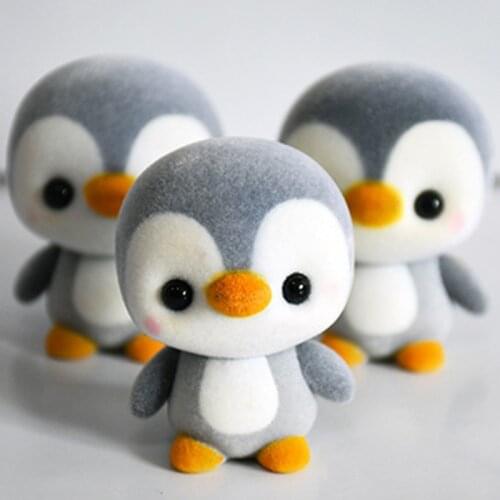 5.5CM Super Cute Flocking Penguin Doll Kawaii Mini Action Figure Decoration Toys For Children Girls Exquisite Toy Christmas Gift
