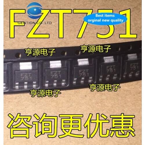 30pcs 100% new and orginal real stock Triode FZT751TA silk-screen FZT751 SOT - 223