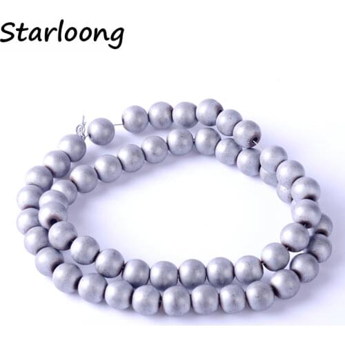 Top quality 4-12mm Natural stone silver color matt Unpolished round loose spacer hematite beads for DIY jewelry bracelet making