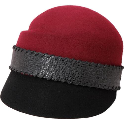 Lady Winter Warm Hat Female Fashion Wool Fedoras Hats New Fashions Autumn and Winter Leisure Cap Adjust Dome Hats B8963