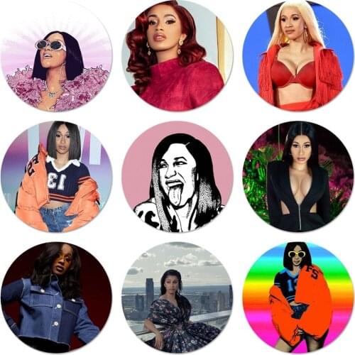 Cardi B Icons Pins Badge Decoration Brooches Metal Badges For Backpack Decoration 58mm