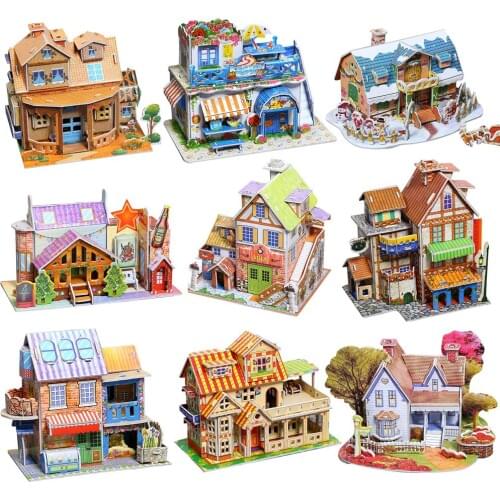 1 Set Kids 3D Paper Board Puzzle Construction Assemble Early Learning Toy Children Gift DIY Assembling Educational Toy Gift