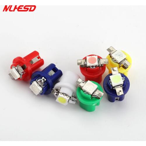 10pcs 12V 24V T5 B8.5D 509T B8.5 5050 Led 1 SMD LED Wedge Instrument Cluster Panel Speedometer Lamp Bulb Gauge Dash Light White
