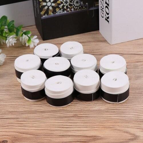 10pcs White Racket Grip Anti Perforated Super Absorbent Tennis Squash Racket Badminton Overgrip Sweat Band