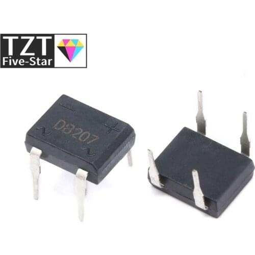 10pcs/lot diode bridge retifica DB207 DIP-4 DB207S DIP4 2A 1000V power diode rectifier 1000v electronic components
