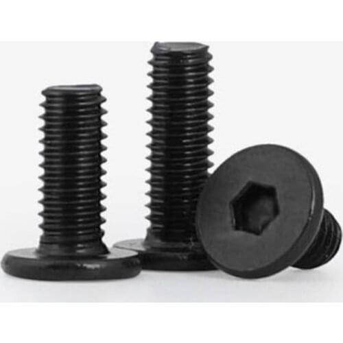 100pcs CM M3 M4*3/4/5/6/8/10/12 304 black Hex Hexagon Socket Ultra Thin Super Low Flat Wafer Head Allen Cap Screw Bolt