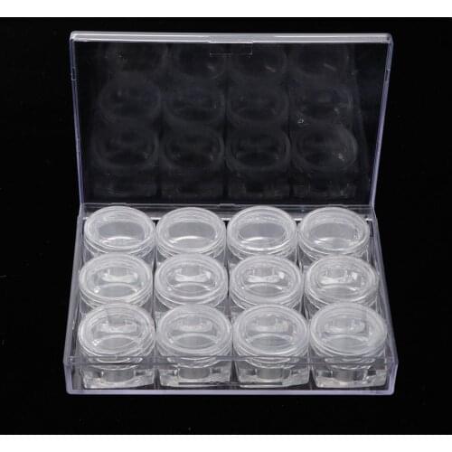 12 Piece Clear Storage Boxes Jewelry Nail Tips Beads Pin Small Things Case
