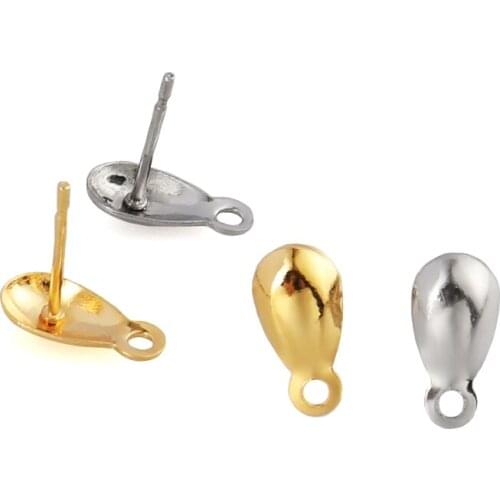 20pcs Stainless Steel Oval Earring Earrings Gold Hooks Earring Base Jewelry Findings DIY Supplies For Jewelry Making Accessories