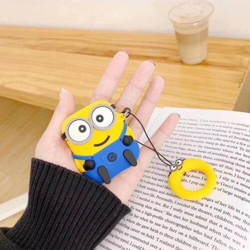 3D Cartoon Banana Silicone Pouch For Airpods 2 Pro Charger Box Earphone Case Bag Anti-dust With Ring Strap