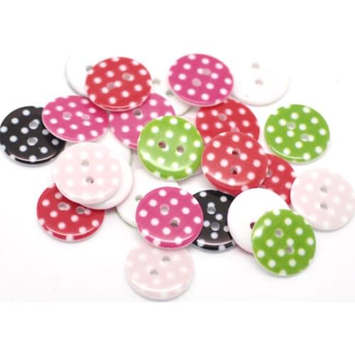 50Pcs Mixed Round Dot Resin Sewing Buttons For Kids Clothes Scrapbooking Decorative Botones Handicraft DIY Accessories