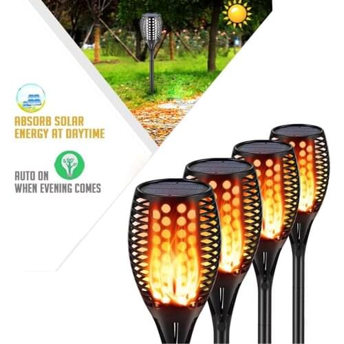 96/33LED/ 12LED Solar Flame Torch Light Flickering Waterproof Garden Decor Landscape Lawn Lamp Path Lighting Torch Outdoor Light