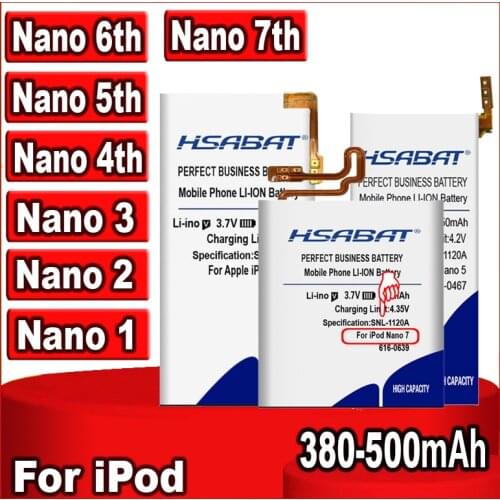 HSABAT 616-0639 450mAh Battery for Apple iPod Nano 7th 7 Gen Batteries