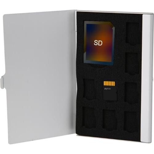 ALLOYSEED Monolayer Aluminum Alloy Micro SD TF Memory Card Storage Box Protector Holder Hard Case Memory SD Card Protective Case