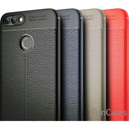 Phone Case For Huawei Huawei P Smart Case Luxury TPU Silicone Imitation Leather Cover For Huawei PSmart Case Huaweii casca