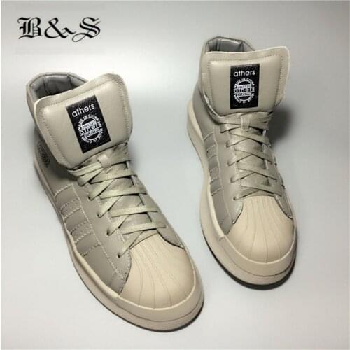 Black& Street sheepskin Shell-Head Thick Sole Genuine Leather platform punk Boots High Quality Handmade Unisex Street Boots