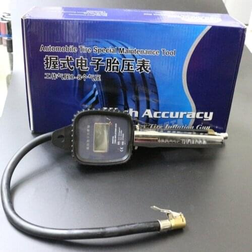 Digital tire pressure gauge tyre pressure monitor with tire exhaustion outgassing valve and tire air inflation gun automobile ma