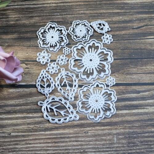 Flowers and Leaves Set Metal Cutting Dies Scrapbooking Stencils DIY Photo Album Paper Card Crafts Decor