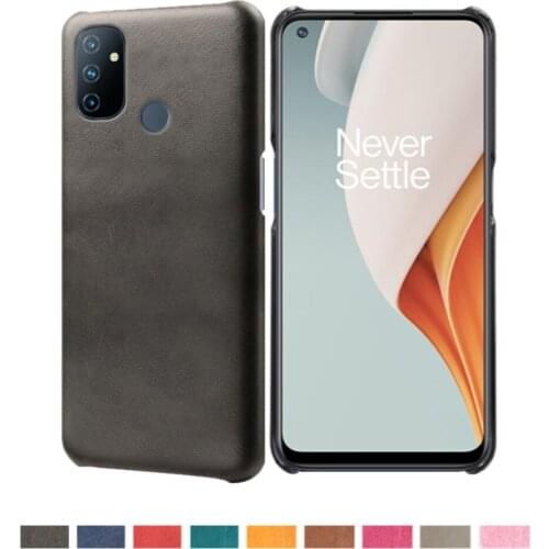 For OnePlus Nord N100 Cover Luxury Slim Vegan Leather Phone Case Coque For One Plus Nord N 100 1+Nord N100 6.52" 2020 Capa Funda