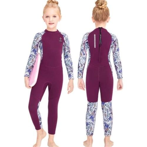 Wetsuit 2.5MM Neoprene Girls Windsurf Surf Children Rash Guard Swimming Kitesurf Scuba Diving Kids Swimwear Clothes Bathing Suit