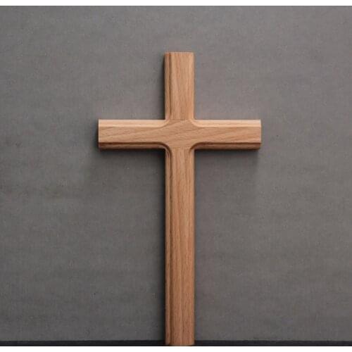 Christian Cross Beech Wood Cross Home decor Wall Hanging Church Decoration Jesus Christ Crosses Jezus Christus Crucifix Wall
