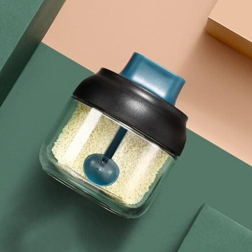 Kitchen Seasoning Pot Glass Sealed Seasoning Bottle Spoon Cover Integrated Seasoning Bottle Oil Bottle Honey Bottle Oil Pot