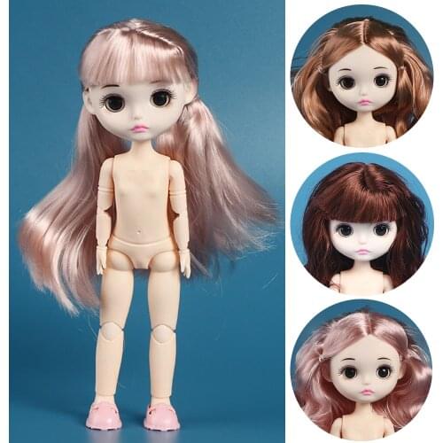 25cm Movable Joints Bjd Doll Set 12 Inch Blyth Dolls With Golden Wavy Curls Long Hair Cute Face Ysd Doll Surprise Toys For Girl