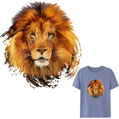 Lion Iron-on Transfers Cute Patches for Clothing Textile Vinyl Thermo Stickers Applique Diy Thermotransfer Stripes on Clothes